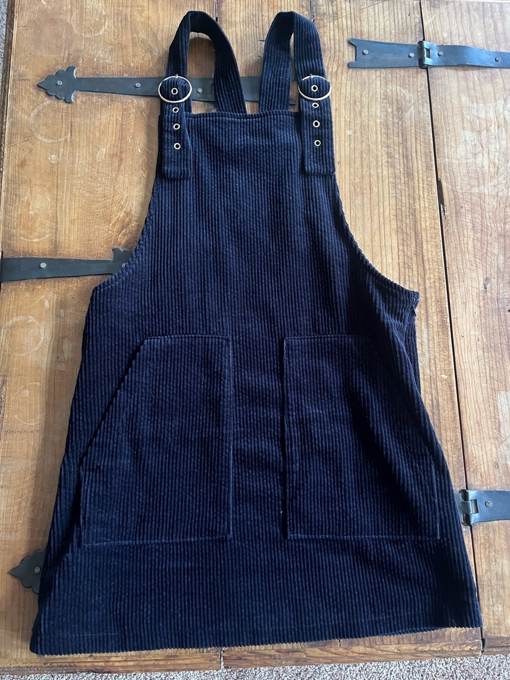 Forever 21 Black Corduroy Overall Dress